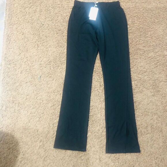 Commense Women's Slit Straight Leg Pants Casual Slim Fit Black Size Medium NWT - Picture 3 of 9